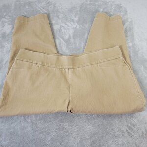 St. John's Bay Women's 22W Capri Pants Tan Khaki Cotton Pull On BRO51E